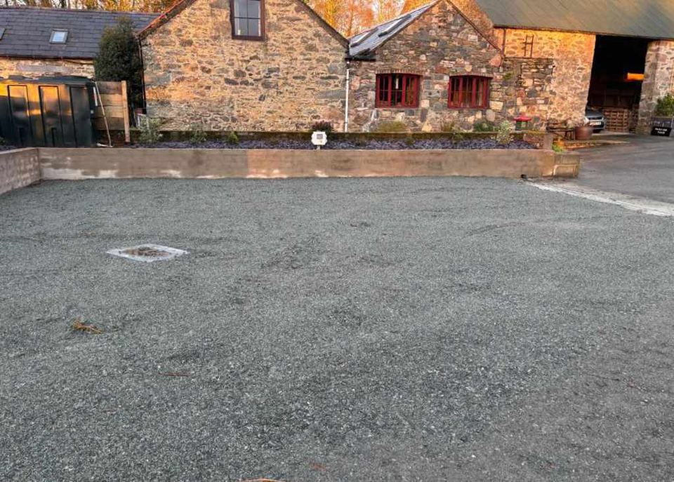 New gravel hardstanding area