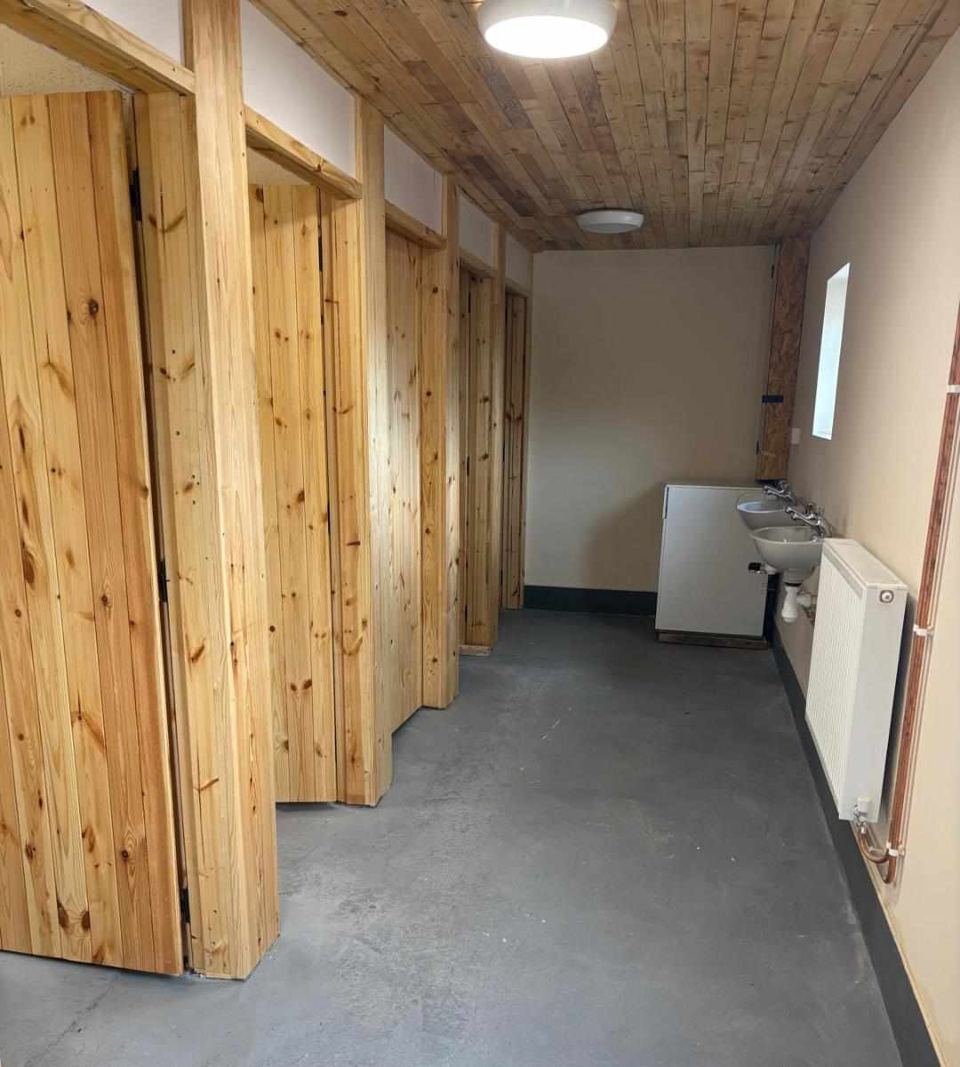 Inside a shower block