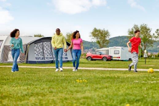 Touring pitches on the grass