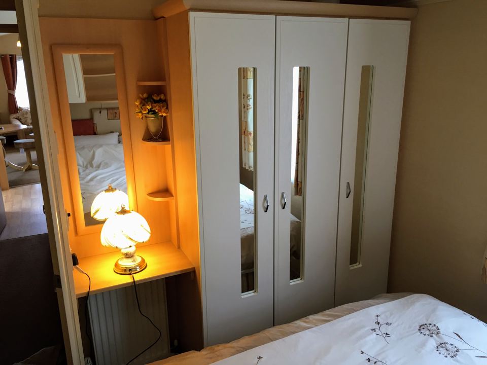 Bedroom in the static caravan