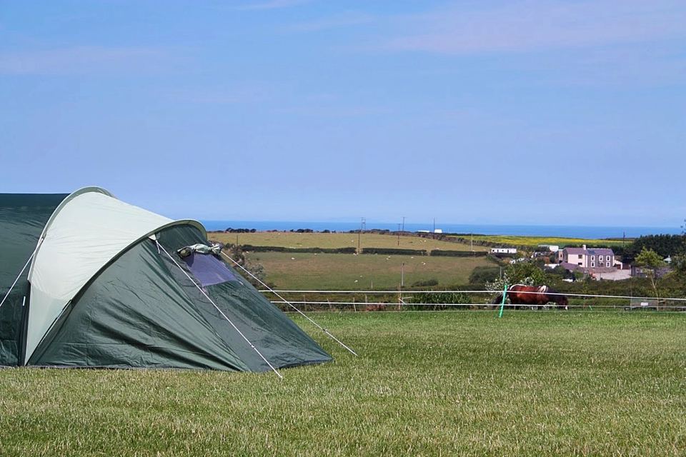 Tent pitch looking to the sea