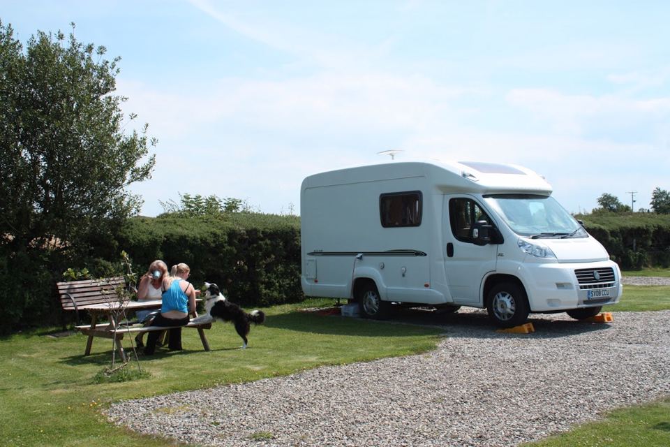 Motorhome on gravel hardstanding
