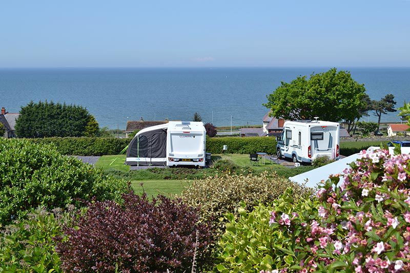 Pitches looking out to sea