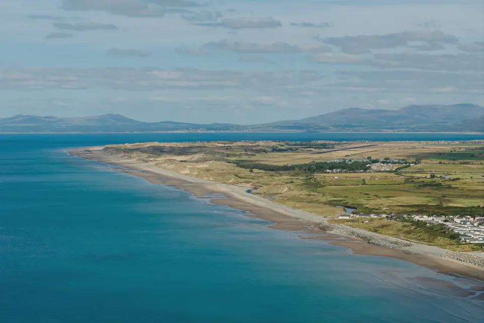 Barmouth beach from the air