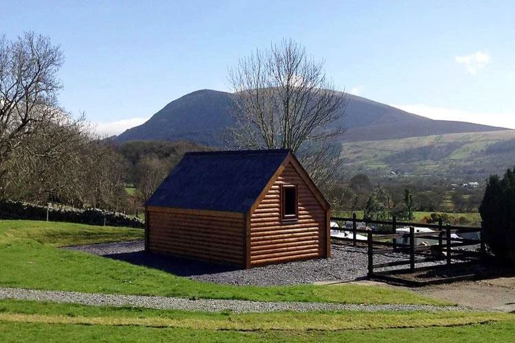 Camping pod with mountain view