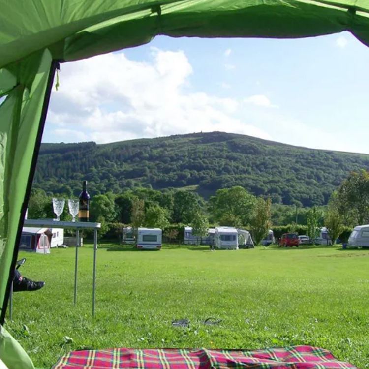 View from a tent over the field