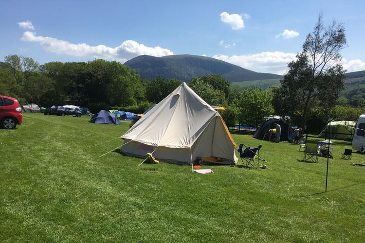 Bell tent in the camping field