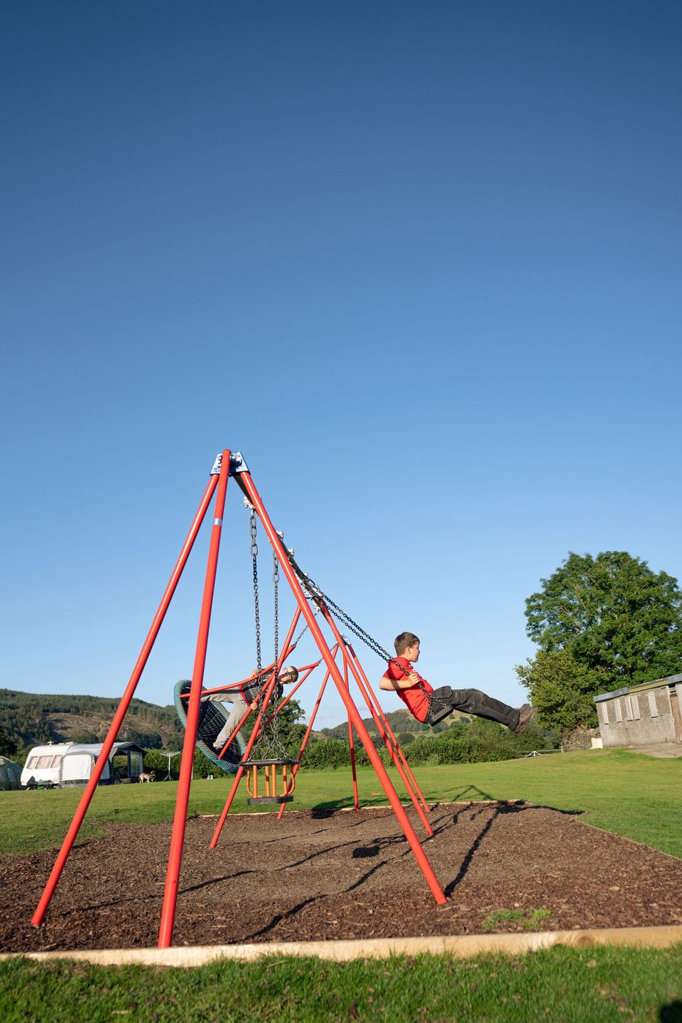 Children's swings on site