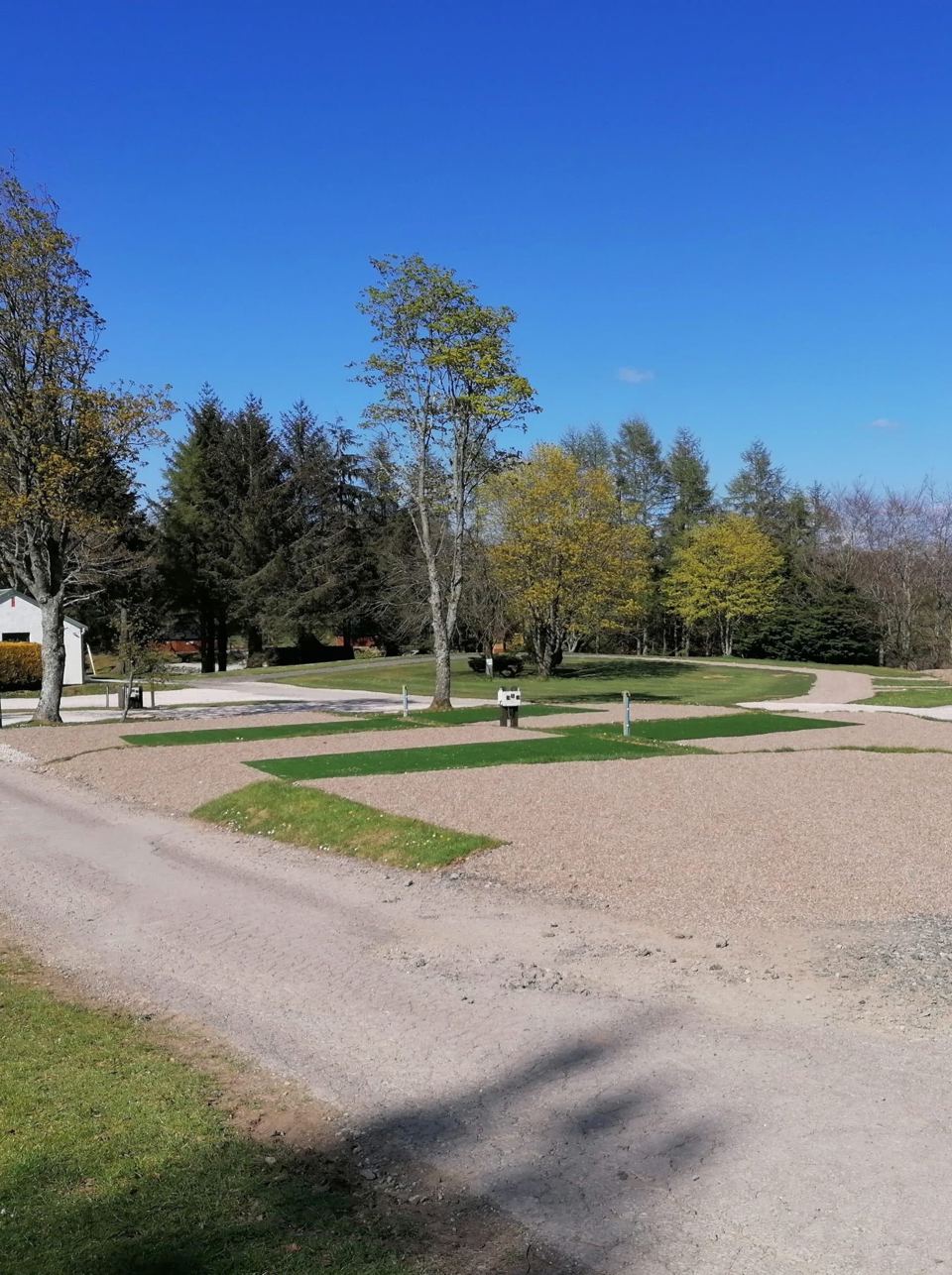 Gravel pitches among the trees