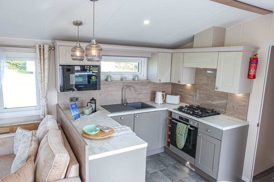 Fitted kitchen in a caravan