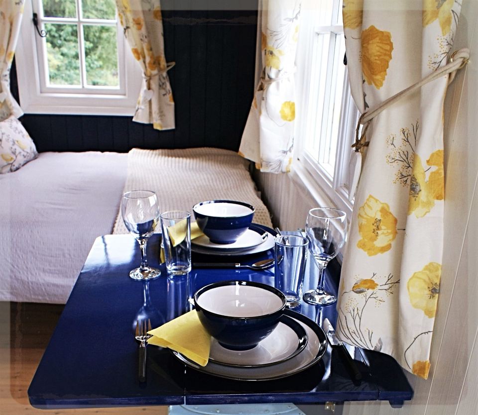 Inside the shepherd's hut