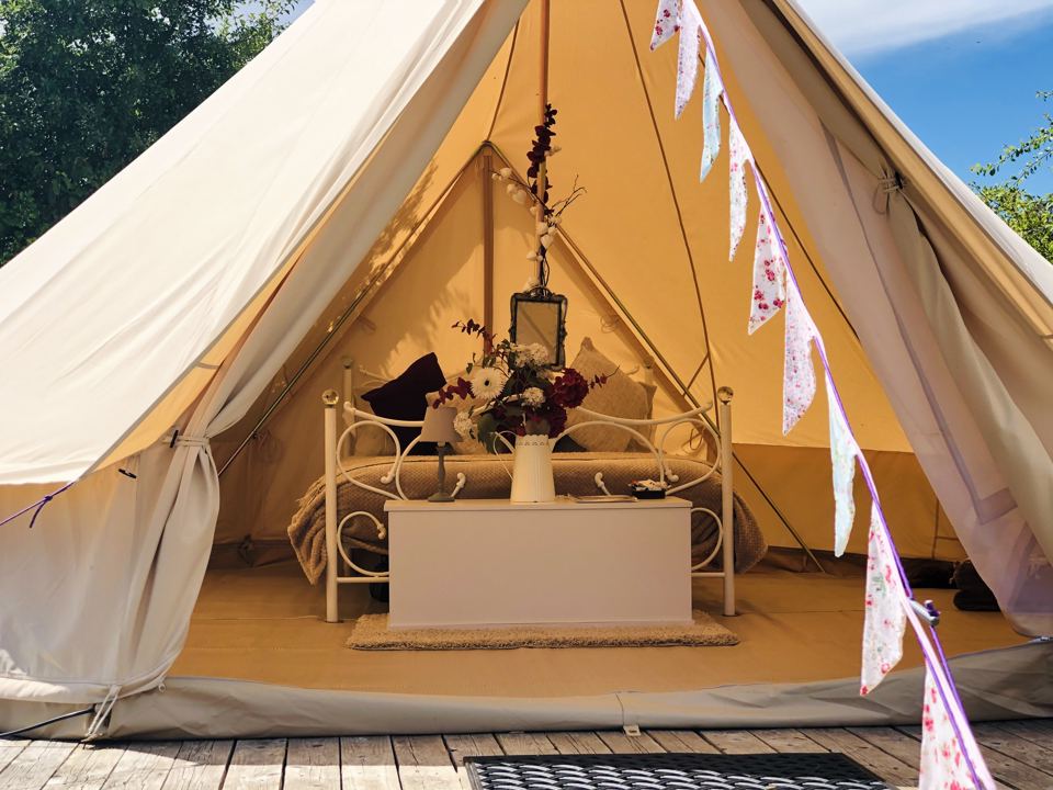 Furnished bell tent