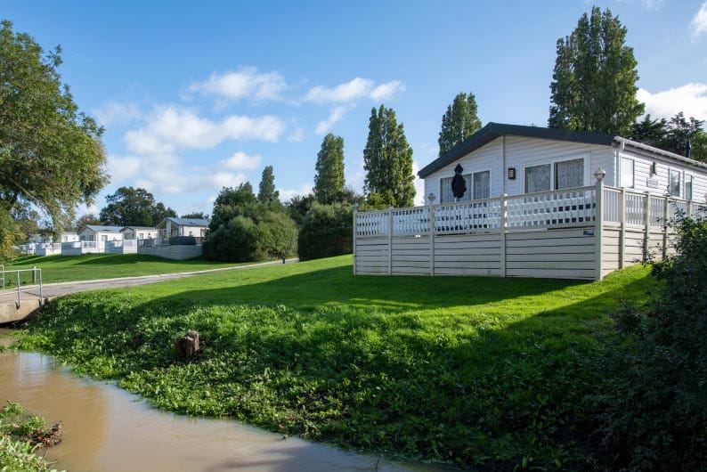 Caravan with decking