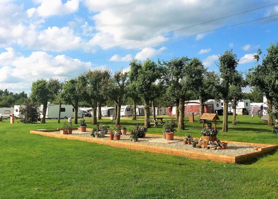 Planted garden between pitches