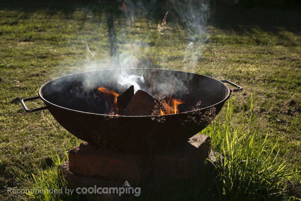 Fire pit in use