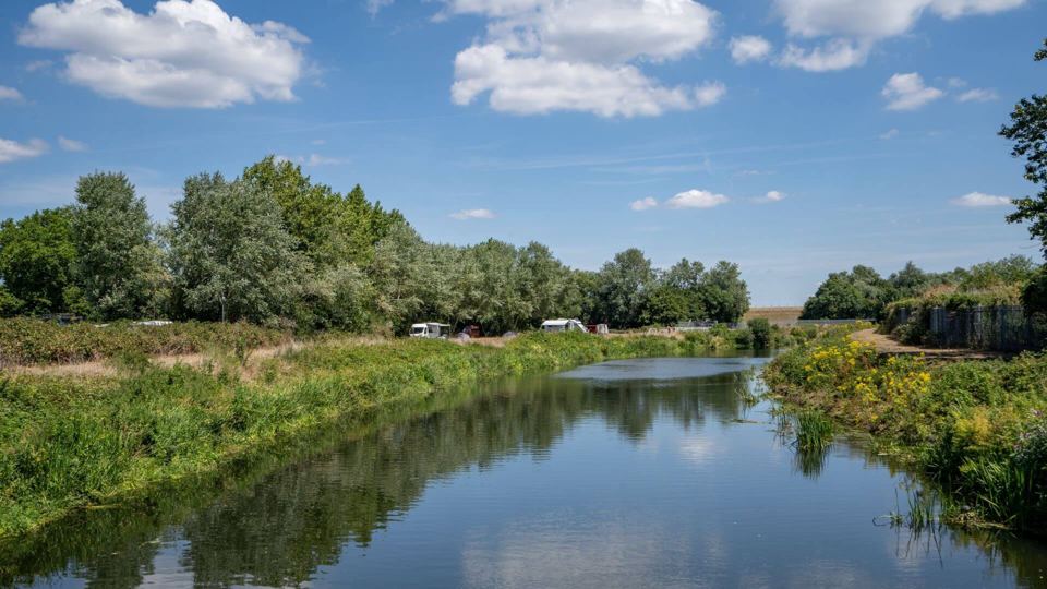 Waterway beside the site