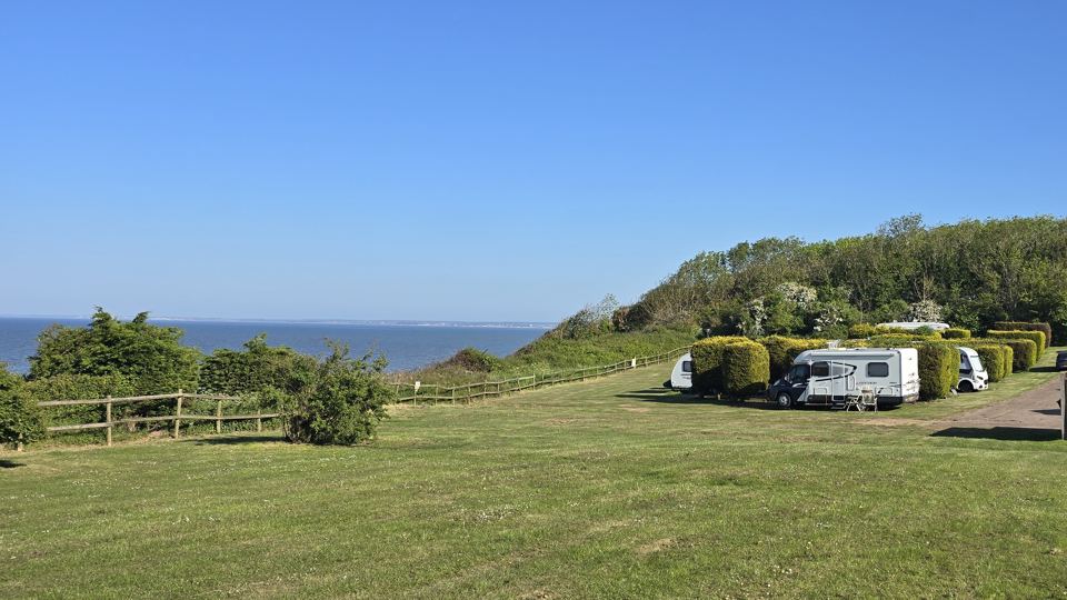 Motorhomes on the clifftop