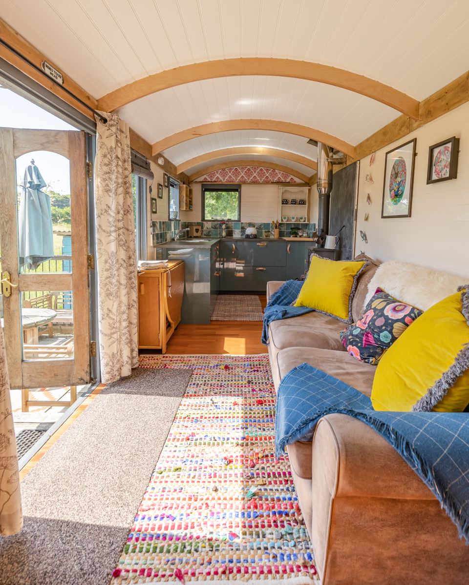Living area in the hut