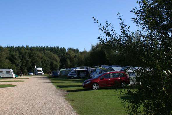 Gravel road beside touring pitches