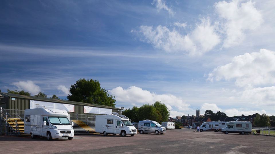 Motorhomes by the grandstand