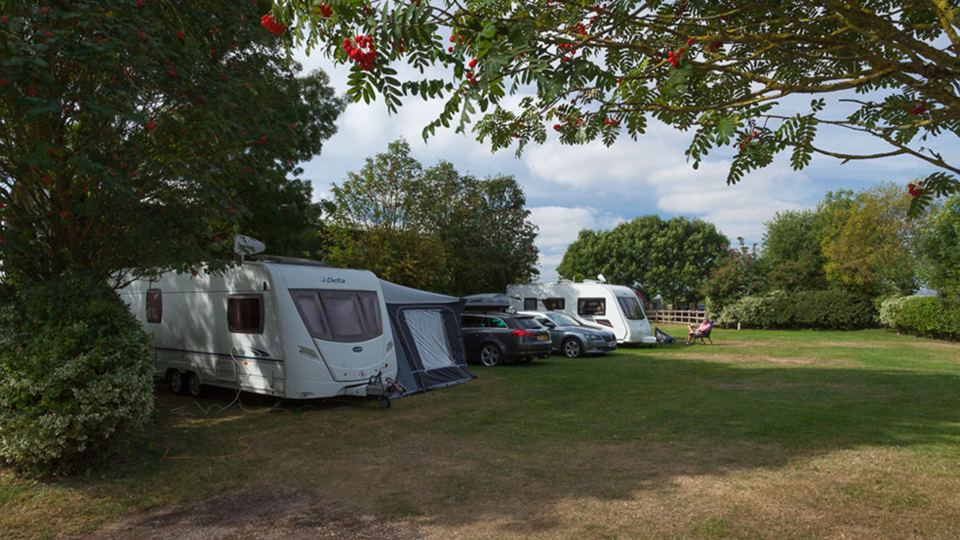 Caravans on grass pitches