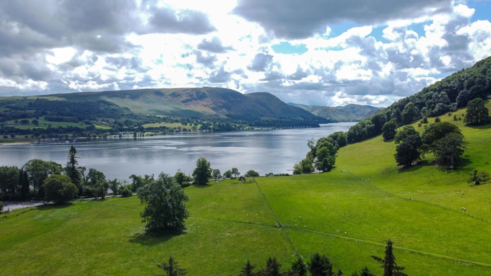 Lake and fells from the grass