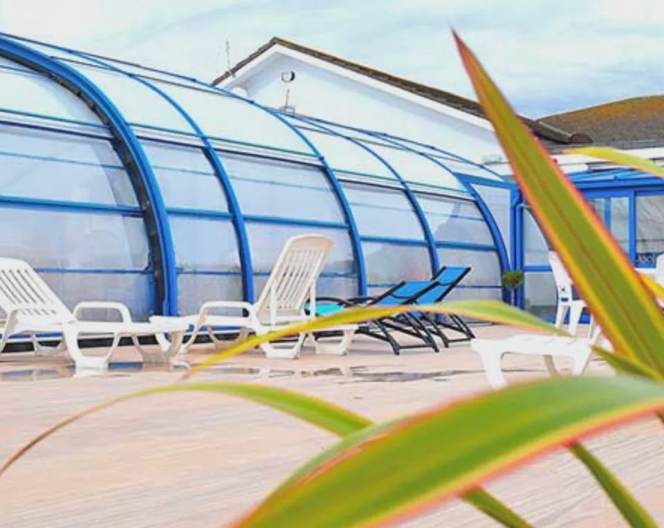Pool building terrace