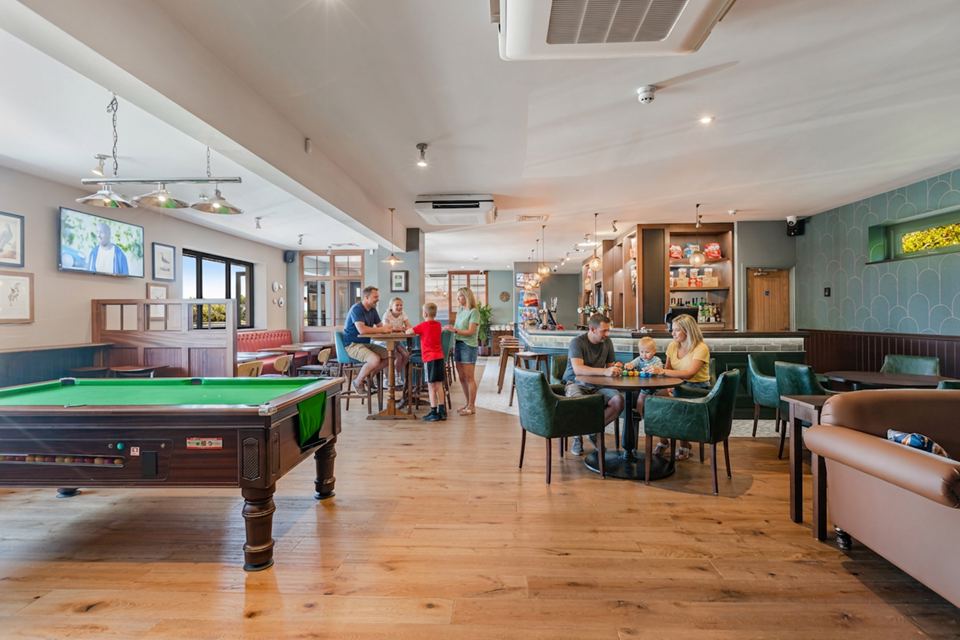 Games room with pool table