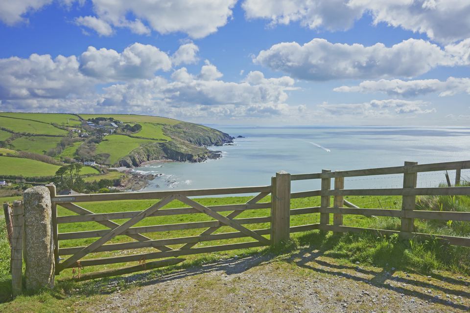 Coast view past the field gate