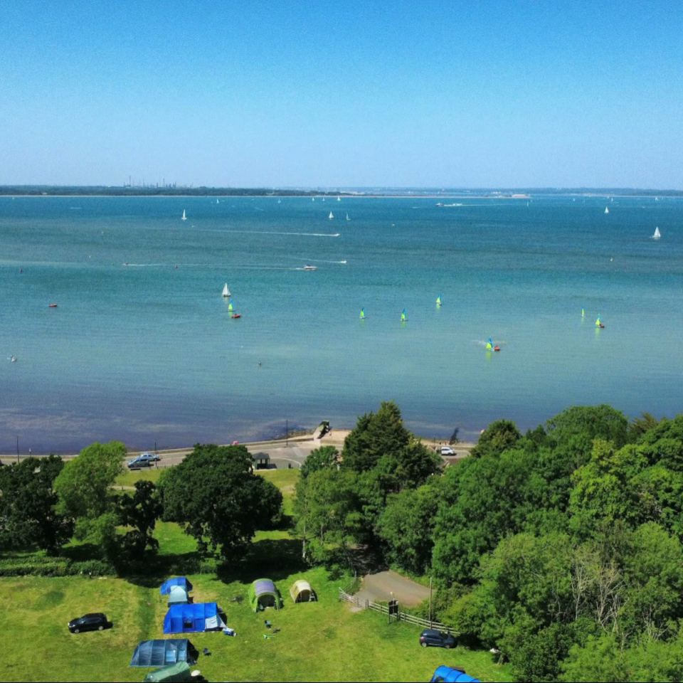 Camping field above the Solent