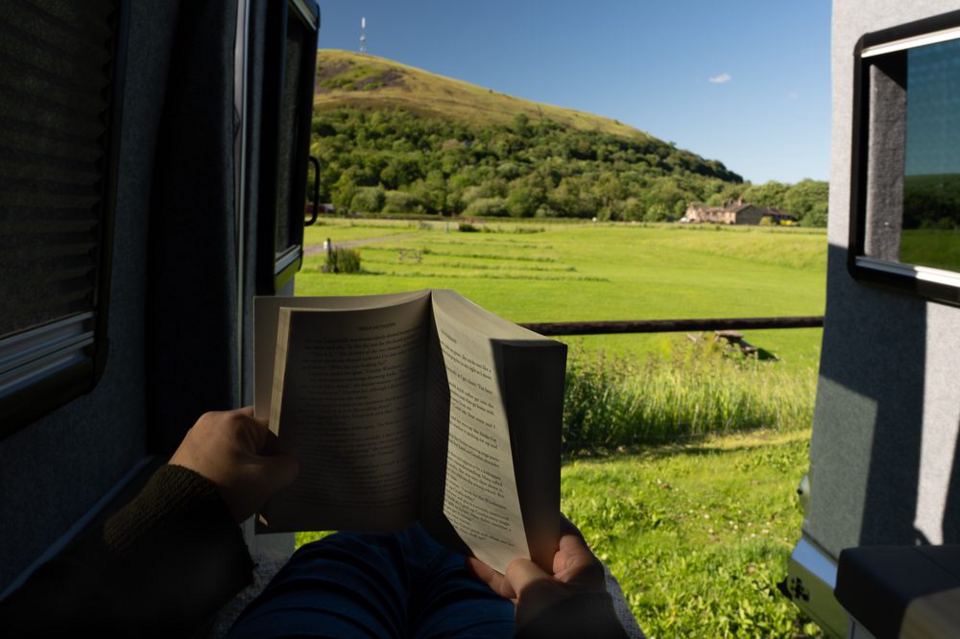 Pennine hillside from a motorhome