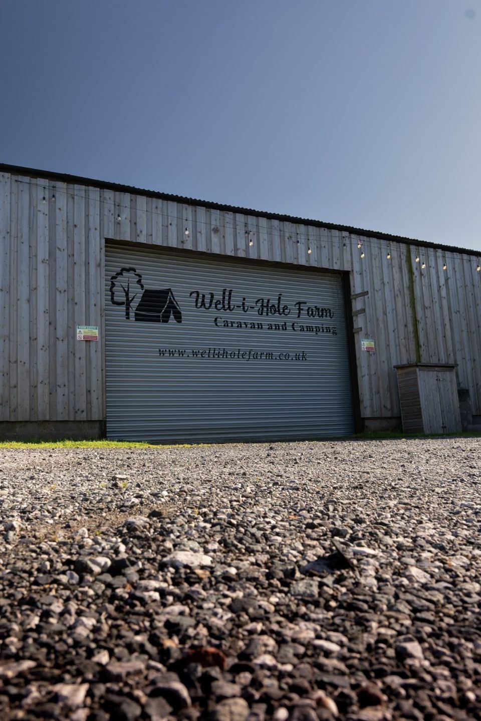 Farm building and gravel hardstanding