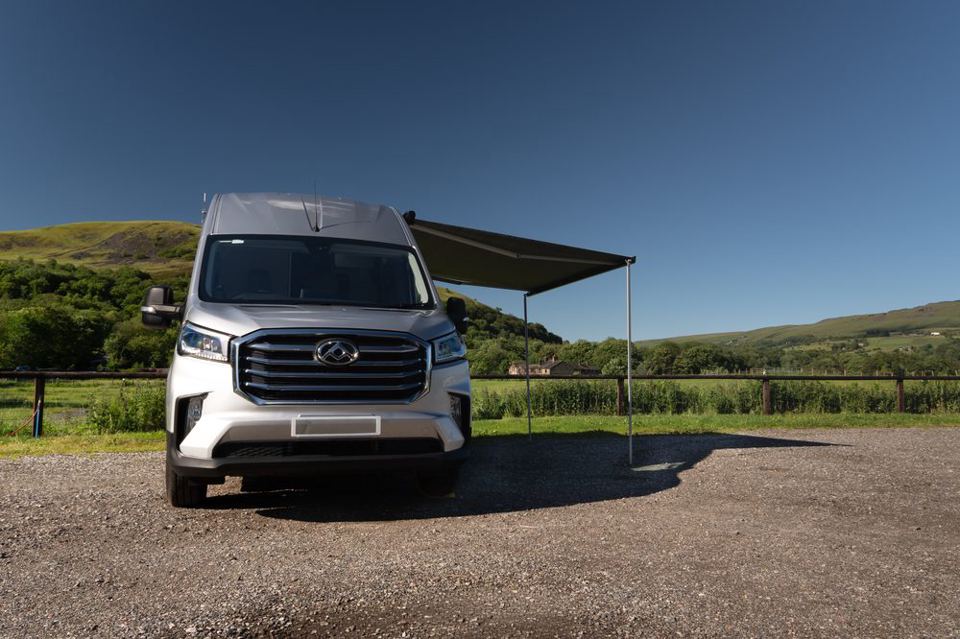 Campervan on gravel pitch