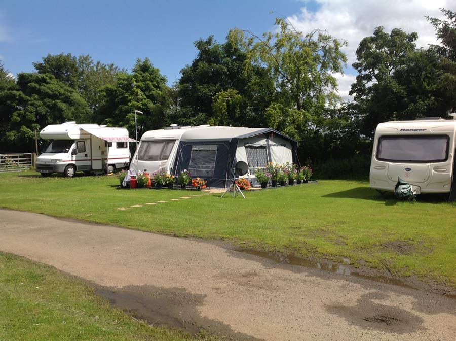 Caravan with awning