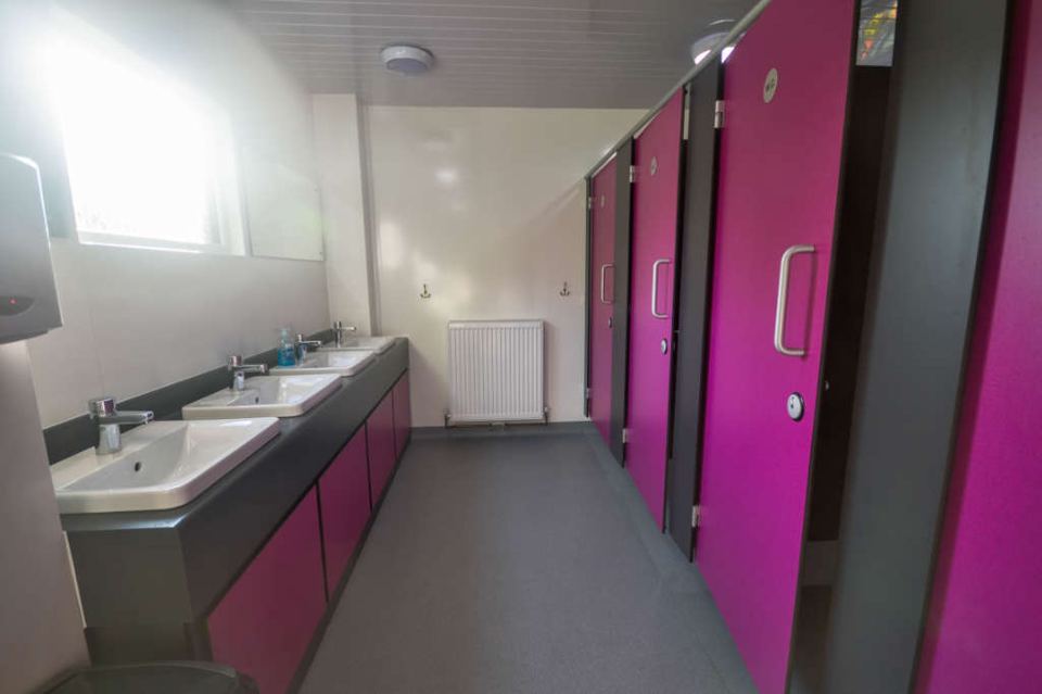 Washroom basins and cubicles