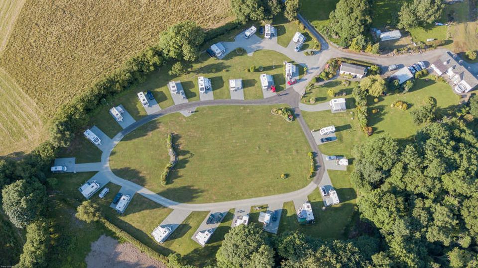 Aerial view of the touring field