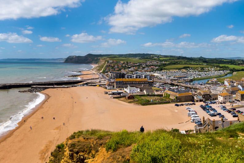 West Bay beach and harbour