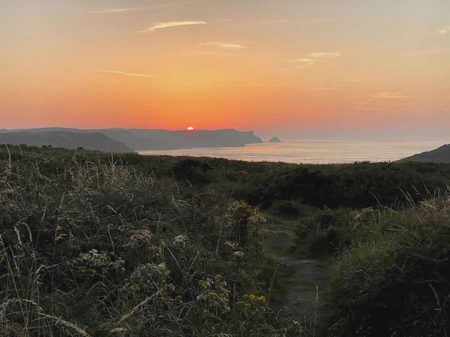 Coast path at sunset
