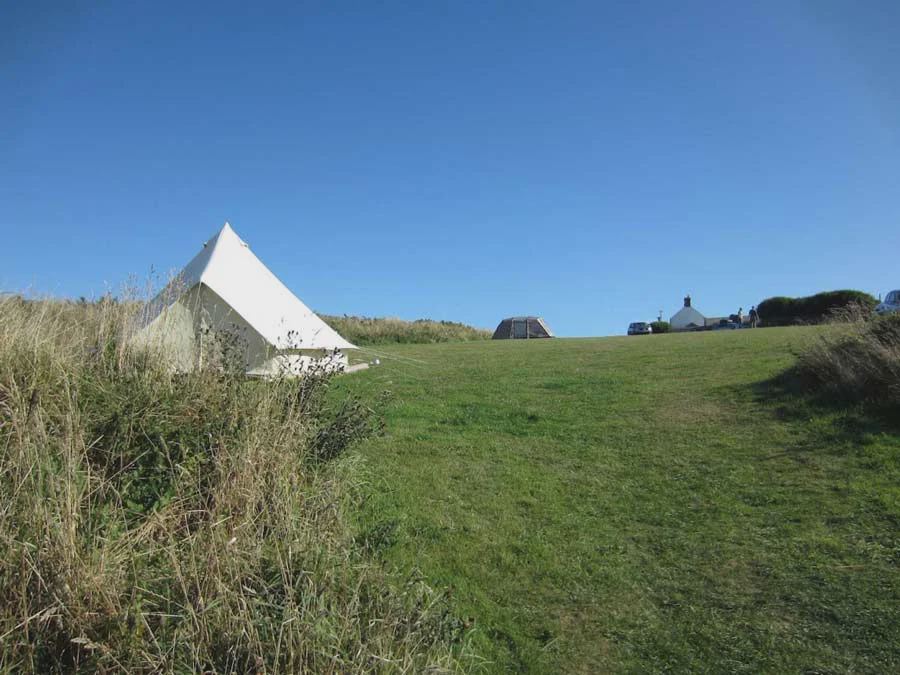 Bell tent in the field
