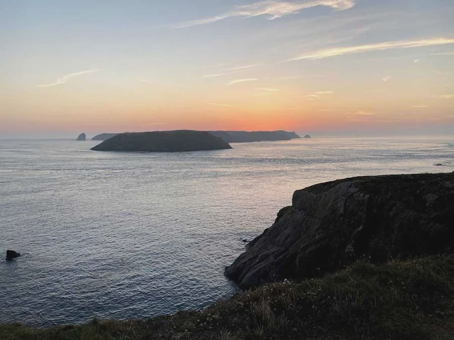 Sunset over Skomer