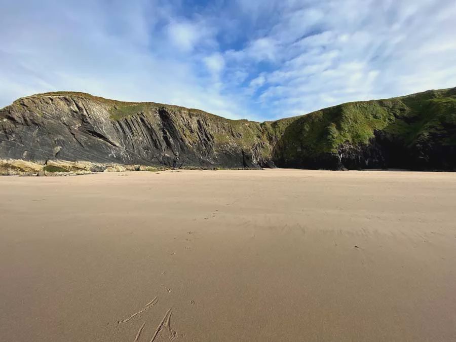 Empty sandy beach nearby