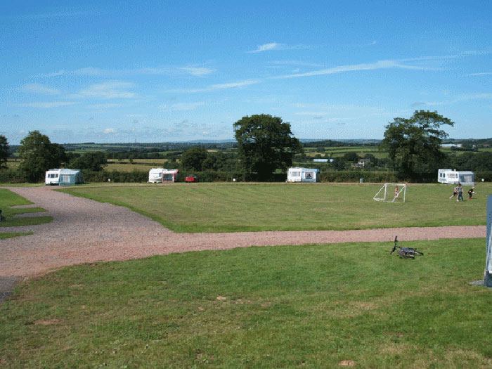 Caravans on the grass pitches