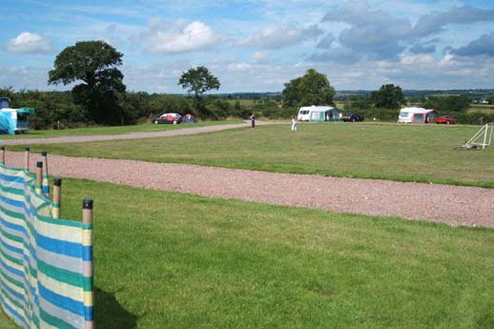 Caravans on the grass pitches