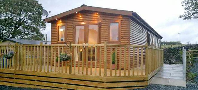 Timber lodge with decking