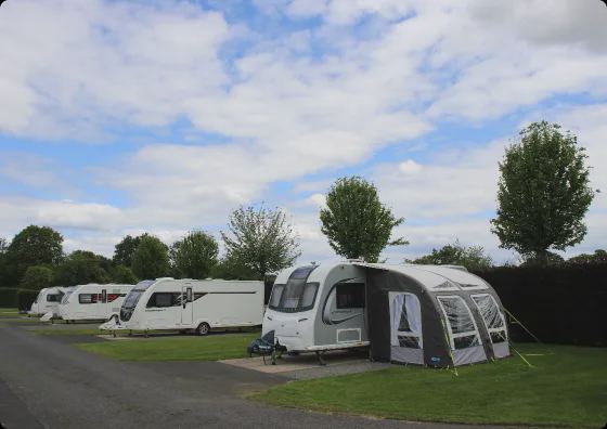 Row of touring caravans