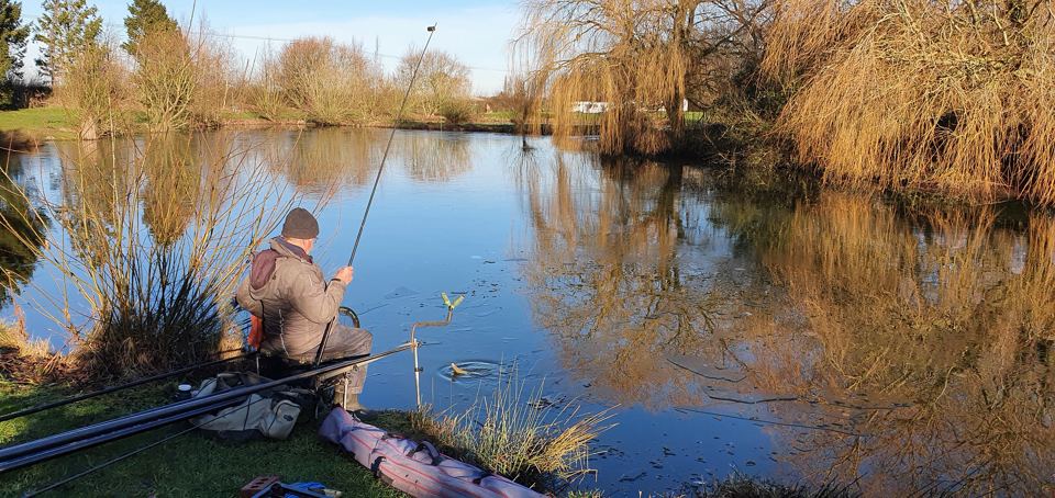 Angler fishing on the lake
