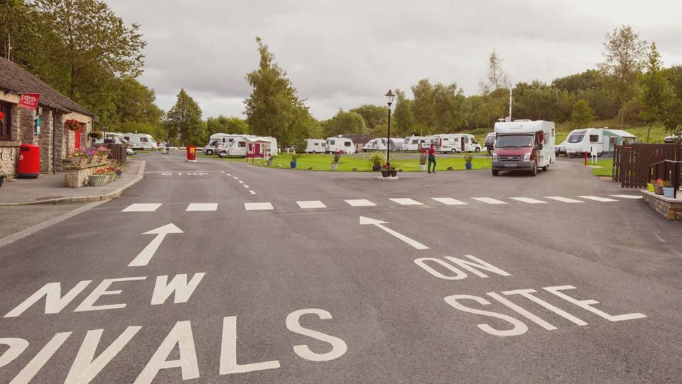 Site road and pitches