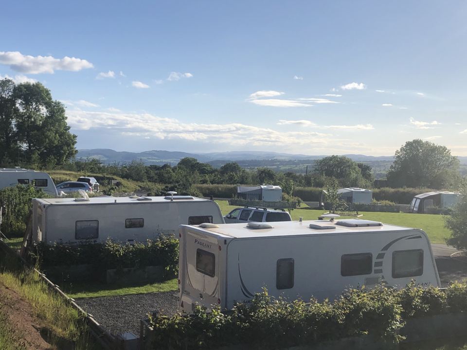 Caravans on stoned pitches