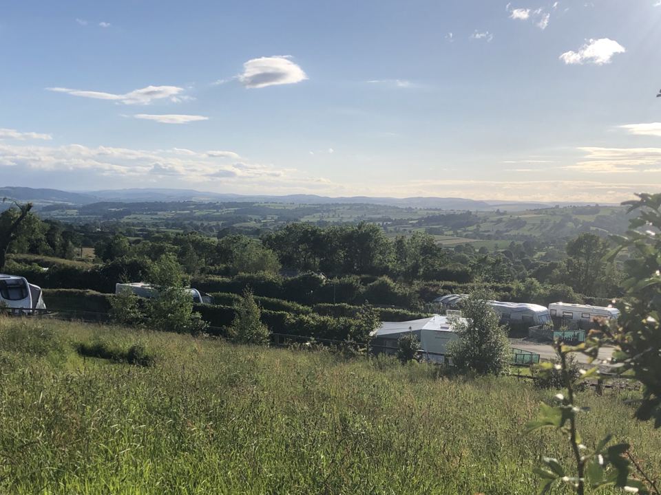 Hillside view over the pitches