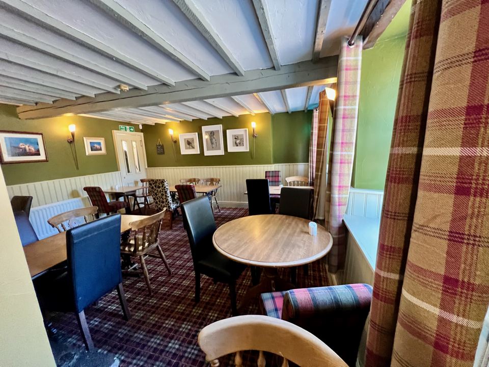 Pub lounge with tartan carpet